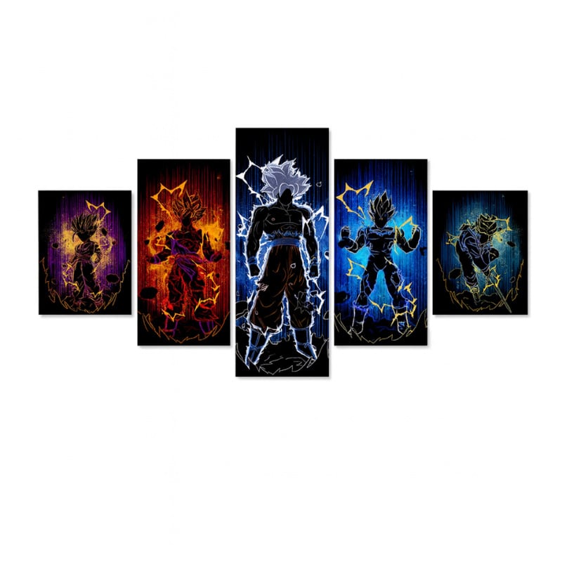 Poster Dragon Ball Goku Enfant Sur Le Nuage Magique 7 Tableau Dragon Ball Z Goku Ultra Instinct et Vegeta Puissant, Tableau Dragon Ball Z
