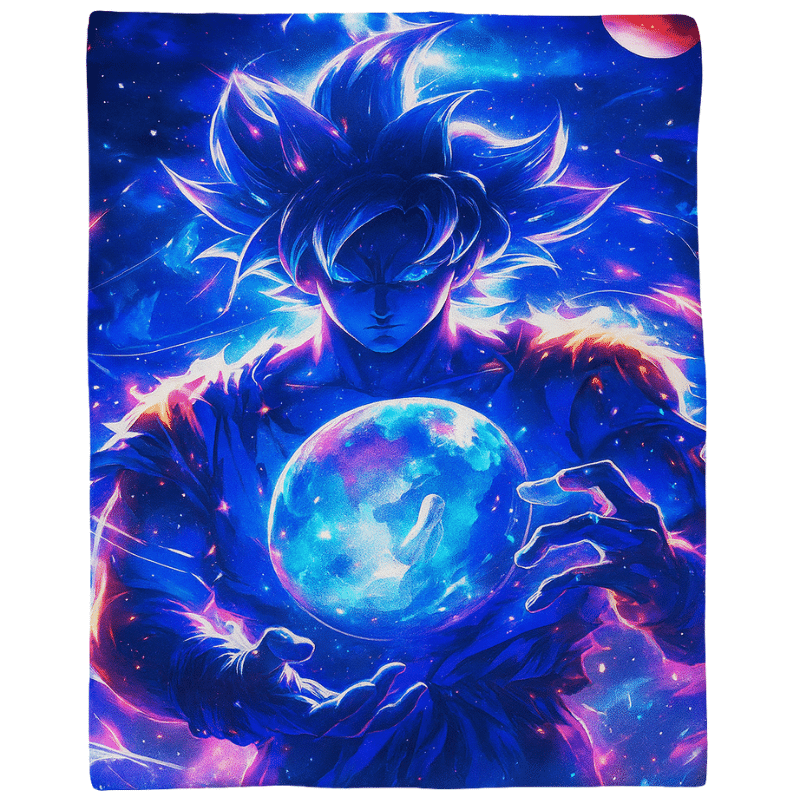 Plaid Dragon Ball Goku Super Saiyan Bleu Galaxie