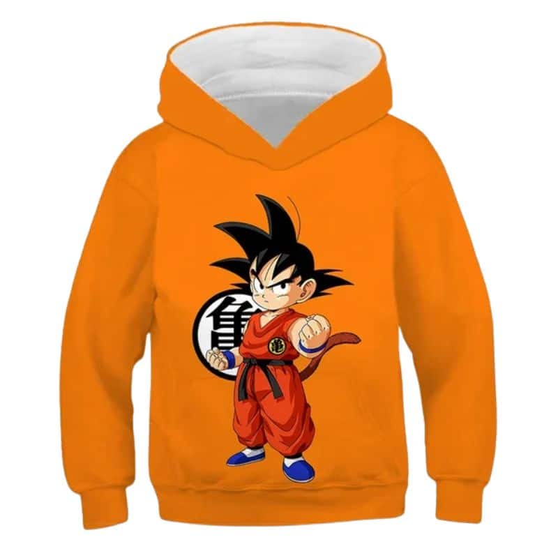 Sweat Dragon Ball Goku Enfant Orange À Capuche, Sweat Dragon Ball