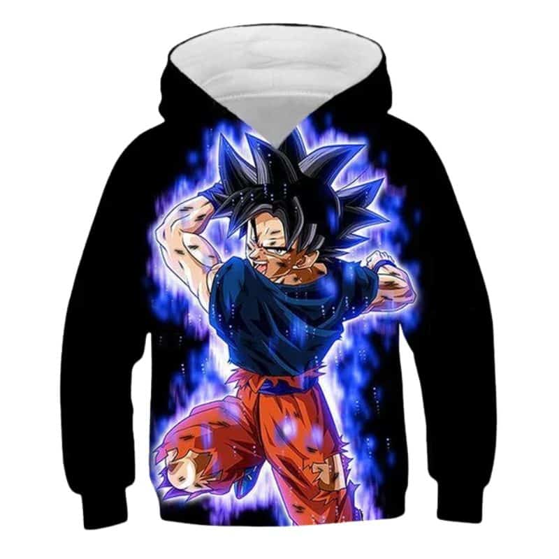 Sweat Dragon Ball Goku Ultra Instinct Noir À Capuche, Sweat Dragon Ball