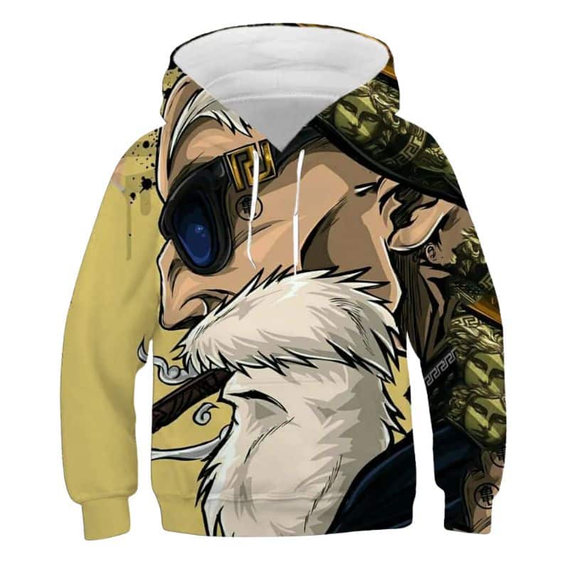 Sweat Dragon Ball Tortue Géniale Stylisé Jaune Noir, Sweat Dragon Ball