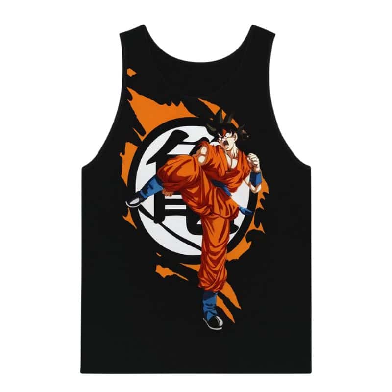 Débardeur Dragon Ball Goku avec son Tenue Orange 1 Débardeur Dragon Ball Goku avec son Tenue Orange, Débardeur Dragon Ball Noir