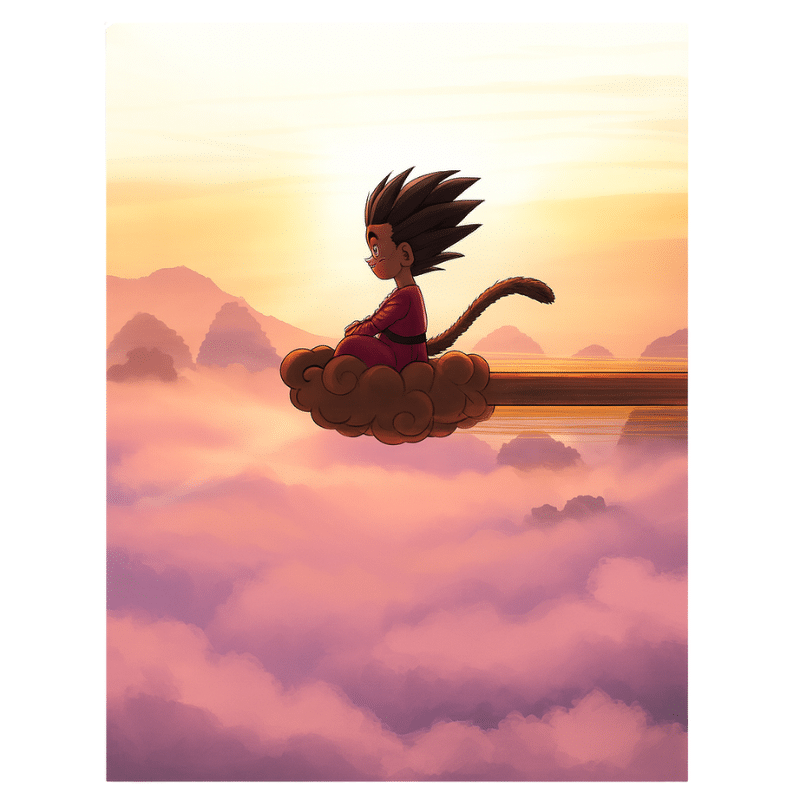 Poster Dragon Ball Goku Enfant Sur Le Nuage Magique 1 Poster Dragon Ball Goku Enfant Sur Le Nuage Magique, Poster Dragon Ball