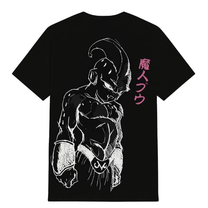 T-shirt Dragon Ball Majin Boo Édition Anime, T shirt Dragon Ball Noir