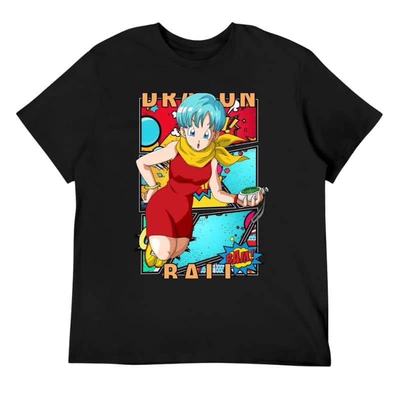 T-shirt Dragon Ball Bulma Design Coloré 1 T-shirt Dragon Ball Bulma Design Coloré, T-Shirt Dragon Ball