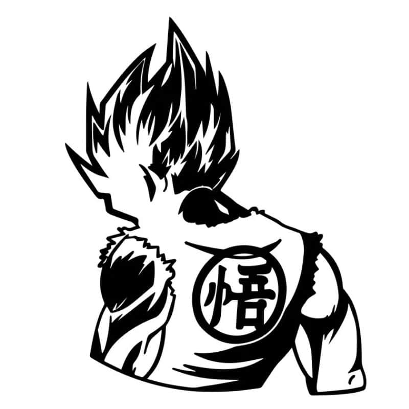 Autocollant Dragon Ball Goku Dos Kanji 1 Autocollant Dragon Ball Goku Dos Kanji, Autocollant Dragon Ball