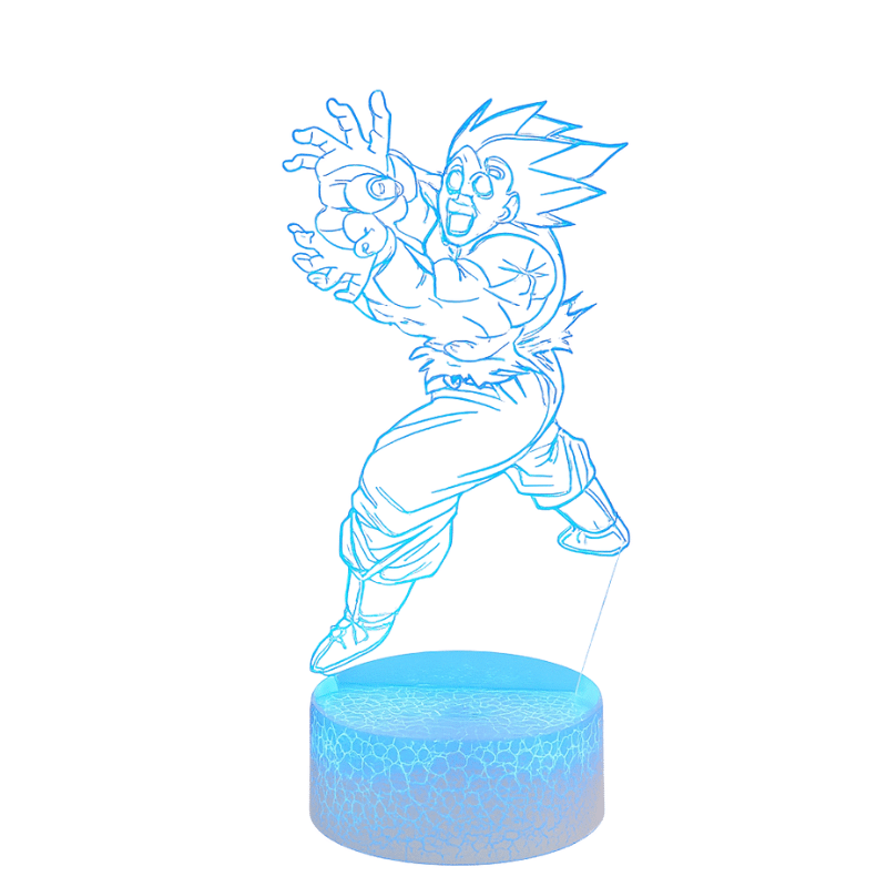 Housse de Couette Dragon Ball Goku Genkidama 7 Lampe LED Goku Attaque Kamehameha Lumière Bleue, Lampe Led Dragon Ball