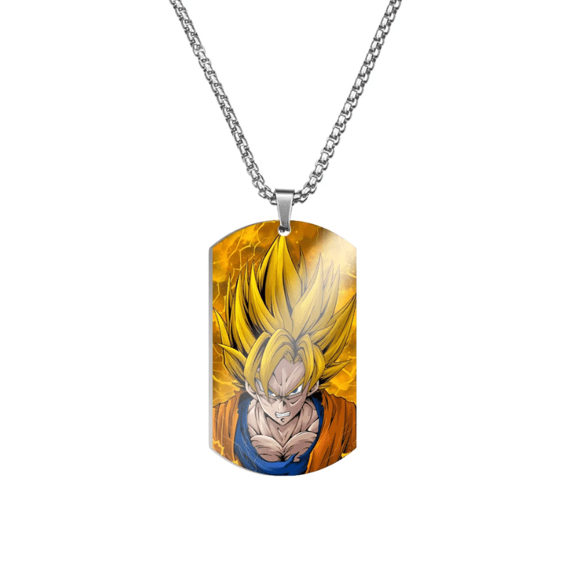 Bague Dragon Ball Goku Enfant avec Bâton Magique Gravé 7 Collier Dragon Ball Goku Super Saiyan Guerrier Z, Collier Dragon Ball Goku
