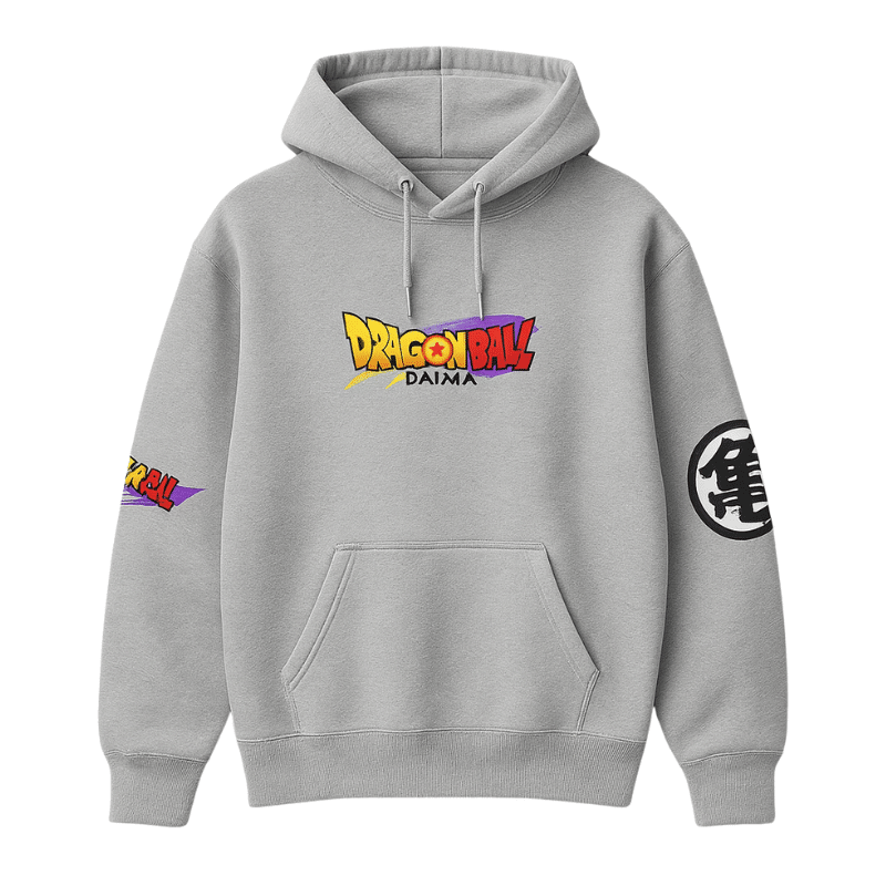 Sweat Dragon Ball Gris Goku Enfant avec Bâton Magique, Sweat Dragon Ball Gris