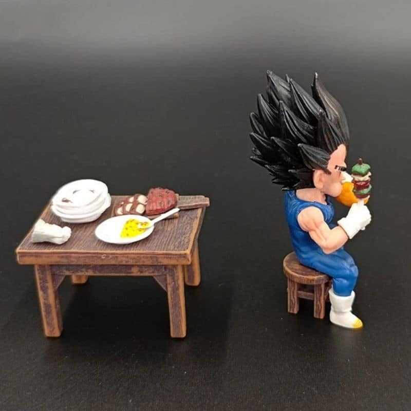 Figurine Vegeta Réaliste Mangeant De La Viande - Vue 4 Figurine Vegeta Réaliste Mangeant De La Viande - Vue 4